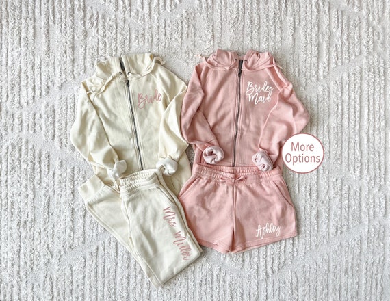 custom bridesmaid pjs, bridesmaid sweatsuit, sweat pants, bridesmaid getting ready, wedding day pjs, getting ready pjs, Bridal Party Zip-Up