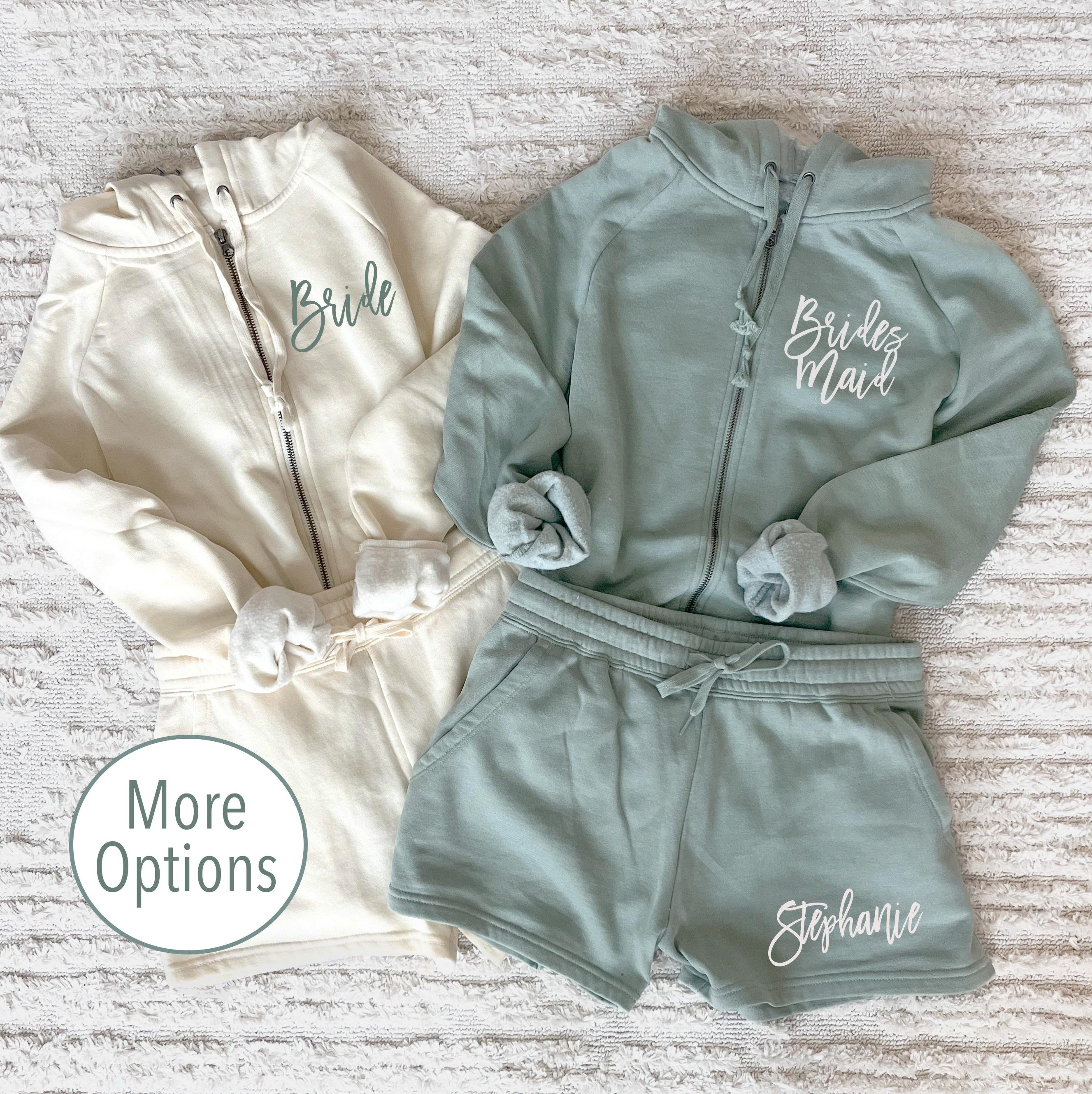 custom bridesmaid pajama set, bridal party pjs, bridesmaids getting ready outfit, bridesmaid sweatsuit, custom bridesmaid gift, sweatshirt