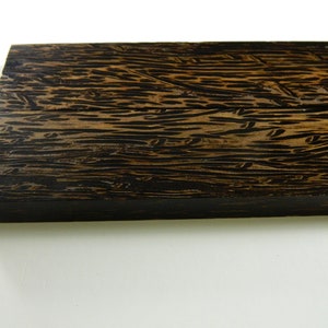 Burned Wood Grain Inlaid Knife Handle Blank Scales - 1 Pair Black & Brown Black Wood Wooden Knife Scales - 5x1.5&quot; Inch Craft Blanks DL49 #69