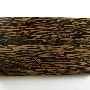 Burned Wood Grain Inlaid Knife Handle Blank Scales - 1 Pair Black Brown Black Wood Wooden Knife Scales - 5x1.5&quot; Inch Craft Blanks DL45 #69