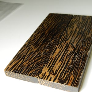 Burned Wood Grain Inlaid Knife Handle Blank Scales - 1 Pair Black& Brown Black Wood Wooden Knife Scales - 5x1.5&quot; Inch Craft Blanks DL41 #69