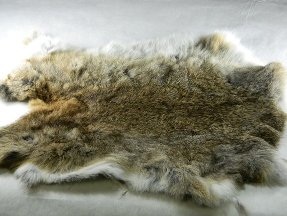 3 Pcs Rabbit Fur Pelt Hide Light Brown for Soft Craft Throw Supply Carpet  8-14