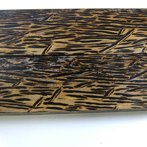 Burned Wood Grain Inlaid Knife Handle Blank Scales - 1 Pair Black & Brown Black Wood Wooden Knife Scales - 5x1.5&quot; Inch Craft Blanks DL25 #69
