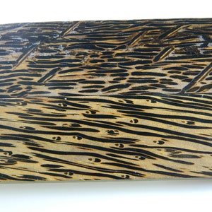 Burned Wood Grain Inlaid Knife Handle Blank Scales - 1 Pair Black & Brown Black Wood Wooden Knife Scales - 5x1.5&quot; Inch Craft Blanks DL57 #69