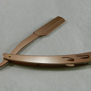 Rose Gold Stainless Steel Straight Razor: Folding Barber Blade