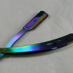 Stainless Steel Straight Razor- Single Blade Color Saturated Stainless Steel Straight Razor- Steel Barber Blade Folding Straight Razor