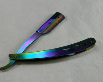 Stainless Steel Straight Razor- Single Blade Color Saturated Stainless Steel Straight Razor- Steel Barber Blade Folding Straight Razor