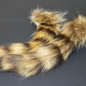 Dressed #1 Quality Raccoon Fur Tail - Dressed Fur Ringed Raccoon Tail Craft Supplies DIY Fur - Dried Dressed Fur Tails - 1 Per Pack #31