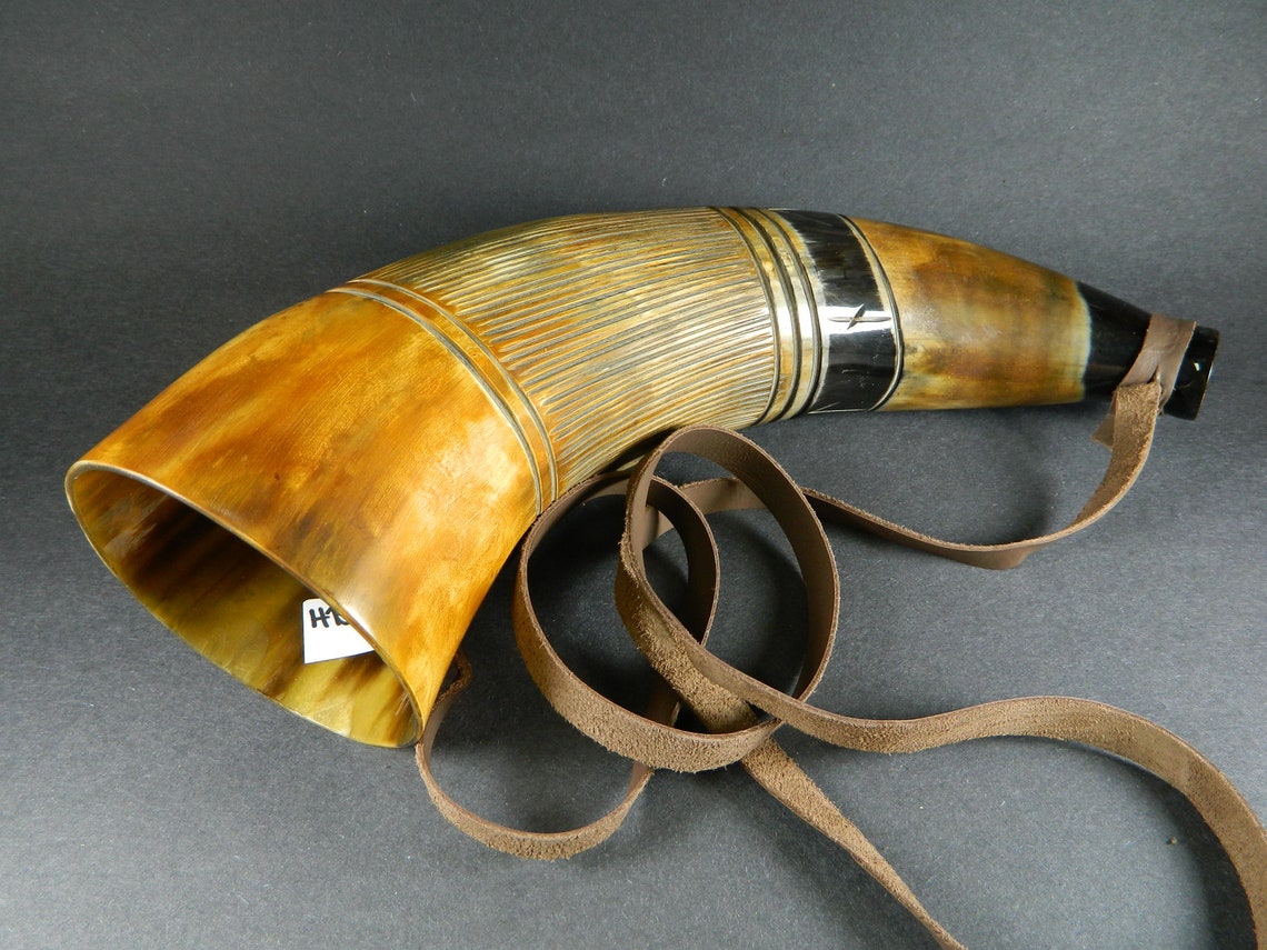 XL Viking Gjallarhorn Sounding Horn Polished & Hand Etched Etsy