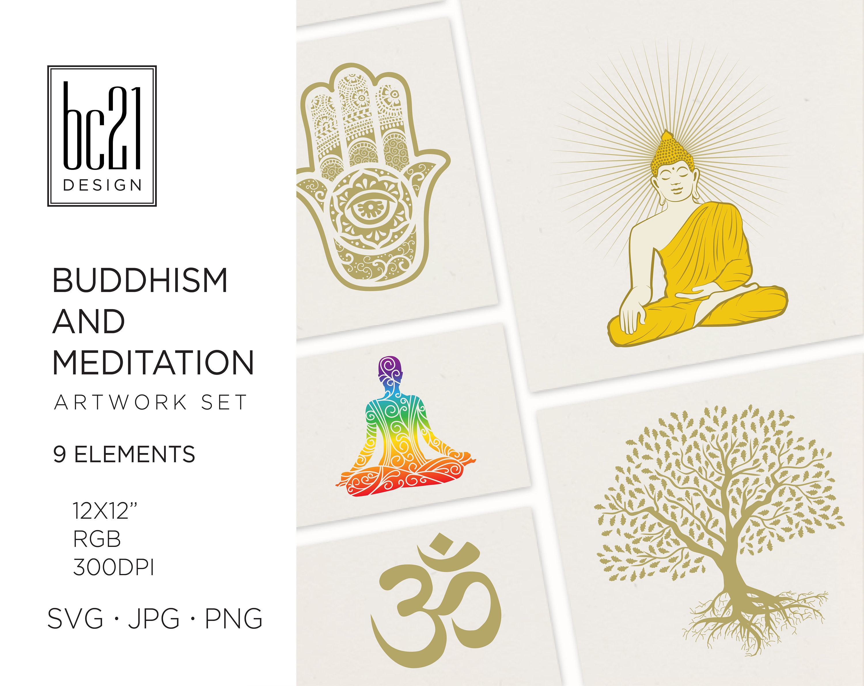09 grafische ontwerpelementen - boeddhisme en meditatie BUDDHA 01 -  Cliparts - Digitale prints, Instant downloads - Etsy België, image size:3000x2382