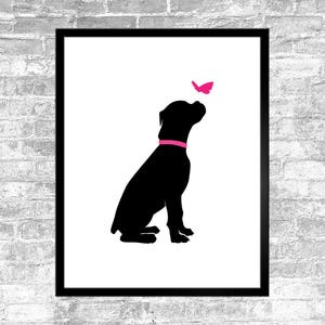 Dog And Butterfly Print - Boxer dog - Butterfly - Digital prints -  Instant downloads - Printable Wall Art -Logo - Clip Art