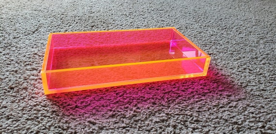 Small Acrylic Tray Neon, Clear or Solid Colors Available 9.5l X