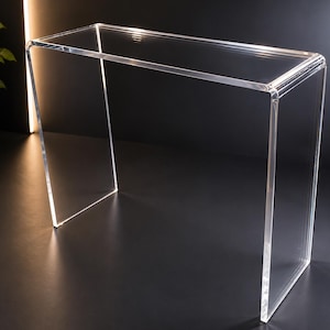 42" x 14" x 30" 3/4" Acrylic Waterfall Console Table, Designer Entryway