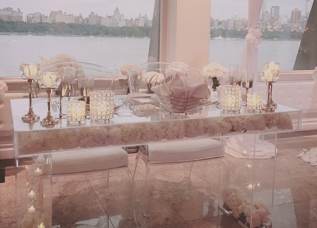 Acrylic Sweetheart Bride Groom Table Modular Top Ghost Table