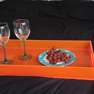 Medium Acrylic Tray 18-10-2 with hand holes - Neon, clear or solid colors available - 18&quot;L x 10&quot;D x 2&quot;H - Hand crafted on the USA
