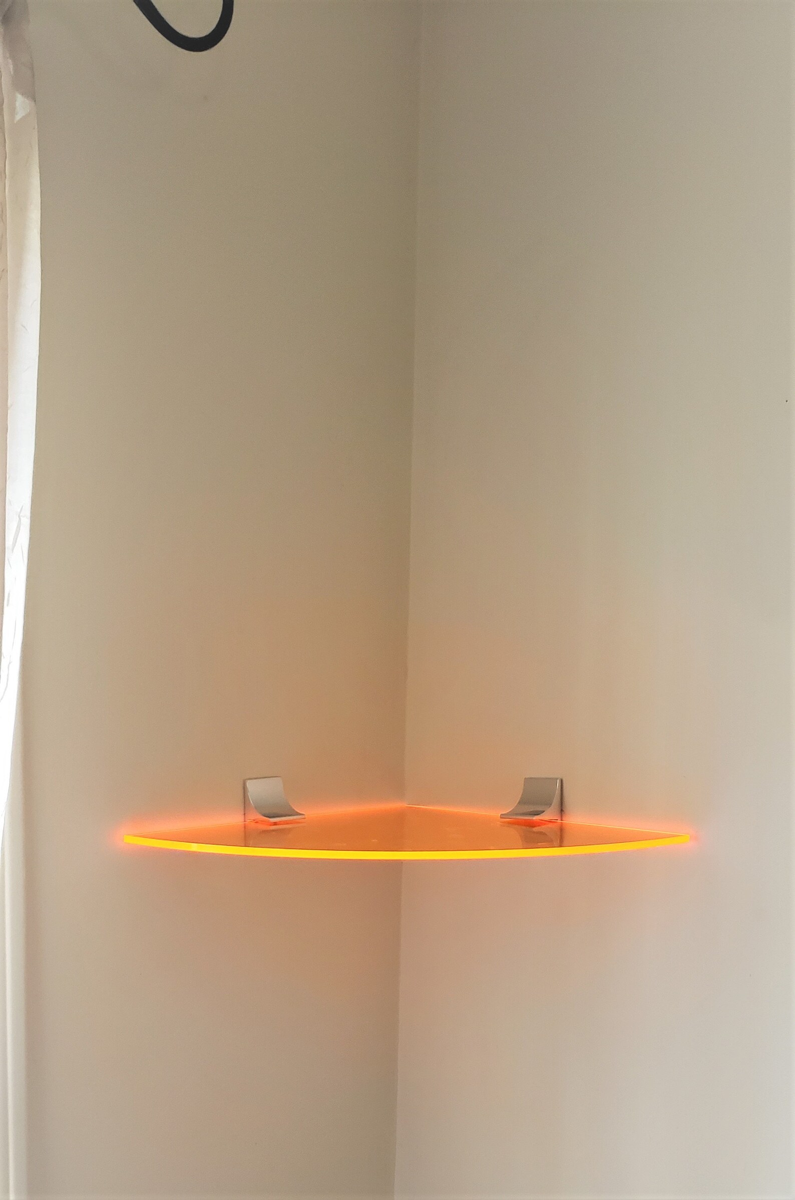 Neon Acrylic Corner Wall Shelf With Metal Brackets 12d Etsy