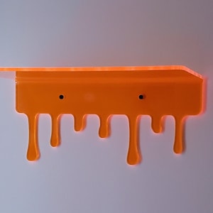 10" Groovy Neon Drip Shelf, Decorative Wall Shelf,  - 10"L x 6"D x 4.25"H Hand Crafted in the USA- Many Color options available