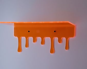 10" Groovy Neon Drip Shelf, Decorative Wall Shelf,  - 10"L x 6"D x 4.25"H Hand Crafted in the USA- Many Color options available