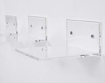 Wall Shelf set of (6) 5" x 5" sq in 1/4" thick acrylic - custom sizing and thickness welcome - Hand Crafted in the USA