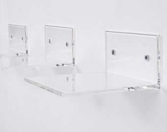 Wall Shelf set of (6) 5" x 5" sq in 1/2" thick translucent blue acrylic - Custom listing