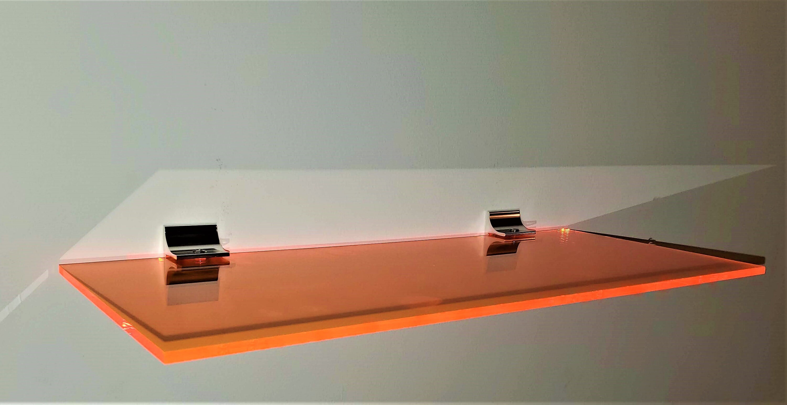 32L Neon Acrylic wall shelf with metal brackets Etsy