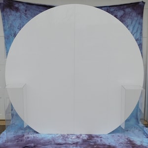 8&#39; acrylic round back drop - 90&quot;T x 96&quot;W ; free standing design - Hand Crafted in the United States