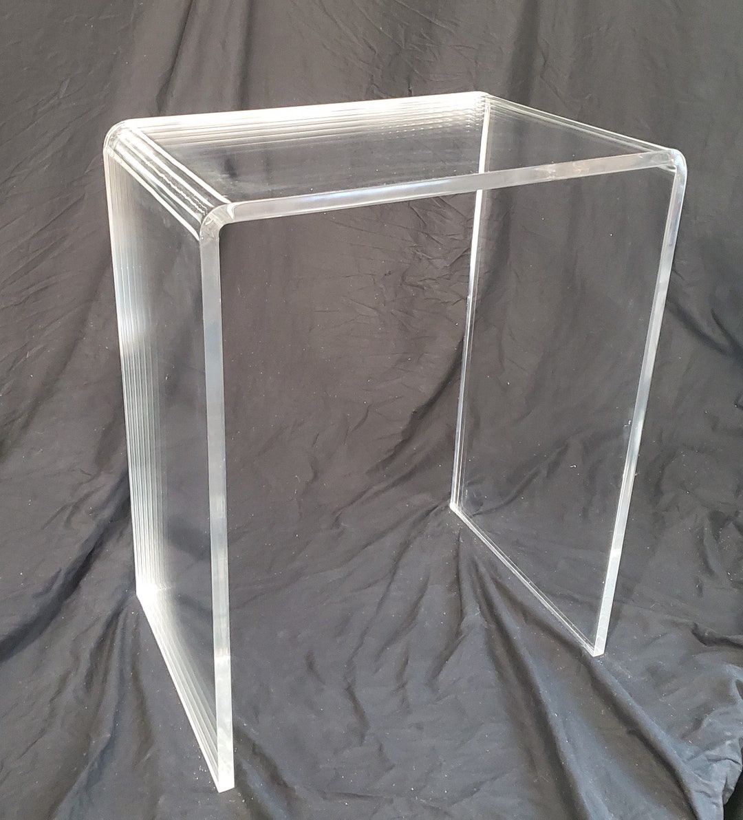 Clear Acrylic Side Table Waterfall Edge u Shaped End Table 21 H X 21w X