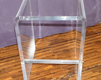 Acrylic Bar stool w/ footrest - 24"H x 14"W x 12"D - 5 styles of footrest to choose - Hand crafted made in the USA -Custom sizing welcome