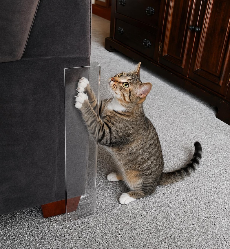 20" x 3.5" 1/8" Kitty Corner™ Acrylic Cat Scratch Guards, Set of 2 image 3