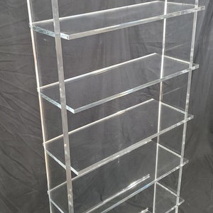 Acrylic Bookshelf  72"T x 32"W x 12"D  *Custom sizing never a problem* hand crafted in the U.S.