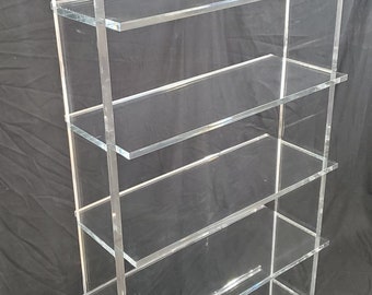 Acrylic Bookshelf  72"T x 32"W x 12"D  *Custom sizing never a problem* hand crafted in the U.S.