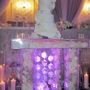 Acrylic Deluxe cake table / game table - Modular top : Hand Crafted in the U.S. - Custom sizing never a problem * Read Description Please *