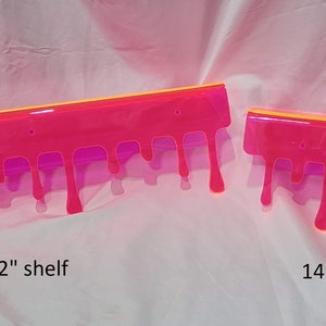 22 Groovy Neon Drip Shelf, Decorative Wall Shelf 22L x 8D x 6.25H Hand Crafted in USA available in 4 sizes Color options available image 3