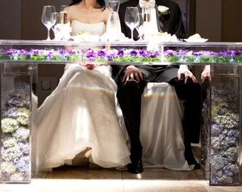 Acrylic Sweetheart / Bride groom table : Modular top Ghost table