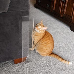 20" x 3.5" 1/8" Kitty Corner™ Acrylic Cat Scratch Guards, Set of 2 image 1