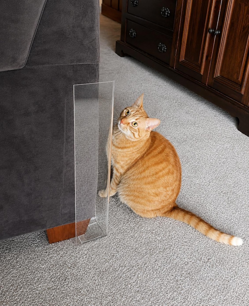 20" x 3.5" 1/8" Kitty Corner™ Acrylic Cat Scratch Guards, Set of 2 image 1