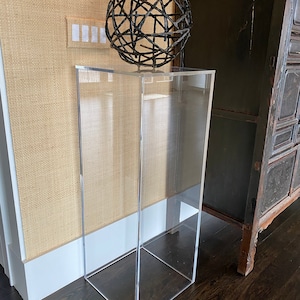 30&quot; Clear Acrylic Pillar, Plinth; Single piece solid design - 30&quot; tall x 12&quot; sq 1/4&quot; acrylic , delivery to MD