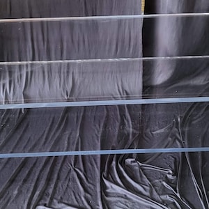 May include: A clear acrylic shelf unit with two shelves. The shelves are made of thick, sturdy acrylic and are perfect for displaying items.