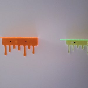 7.5" Mini Groovy Neon Drip Shelf, Decorative Wall Shelf,  - 7.5"L x 5"D x 3"H Hand Crafted in the USA- Many Color options available