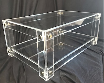 Acrylic Coffee Table button Line Style 36 X 30 X 18h Made to Order