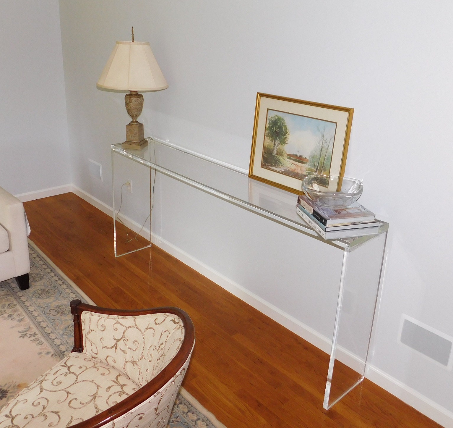 Small lucite console sale table
