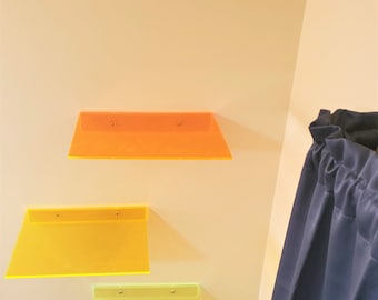 Custom Listing (2) 12" Folded Color Lucite Wall Shelf in black, 12" deep
