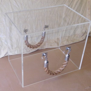 Acrylic Coffee/side Table Rope handle cube style 18 sq x 18H Made to order Custom sizing never a problem Hand crafted in the U.S. image 7