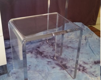 Acrylic mini stool, step, riser 12"H x 12"W x 12"D in 3/4" acrylic - Custom sizing available, hand crafted in the USA