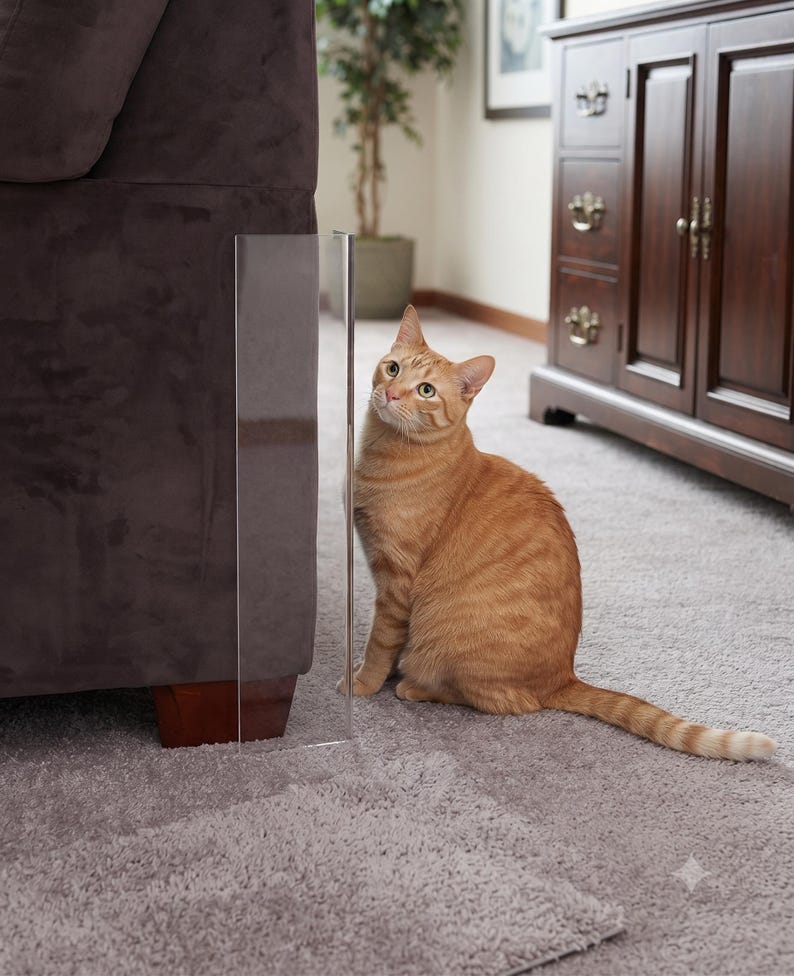 Kitty Corner 15" Clear Acrylic Cat Scratch Guards, Set of 2, 15", Handmade USA Bild 1