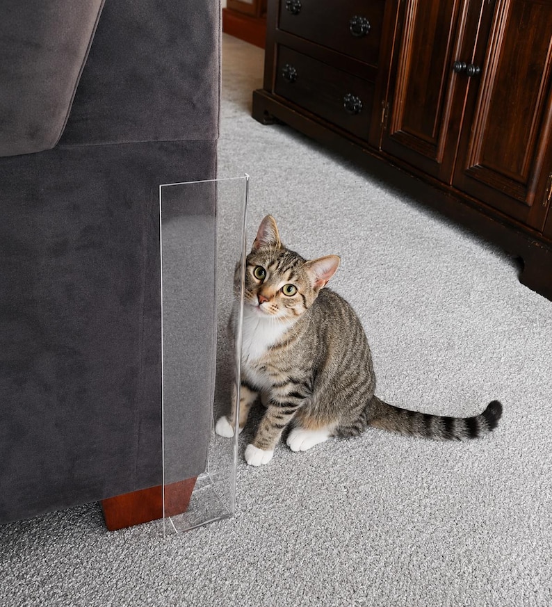 20" x 3.5" 1/8" Kitty Corner™ Acrylic Cat Scratch Guards, Set of 2 image 2