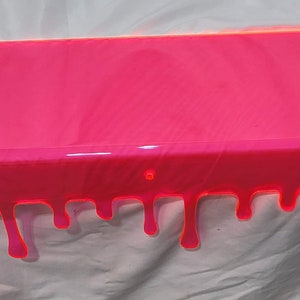 22&quot; Groovy Neon Drip Shelf, Decorative Wall Shelf 22&quot;L x 8&quot;D x 6.25&quot;H Hand Crafted in  USA- available in 4 sizes - Color options available