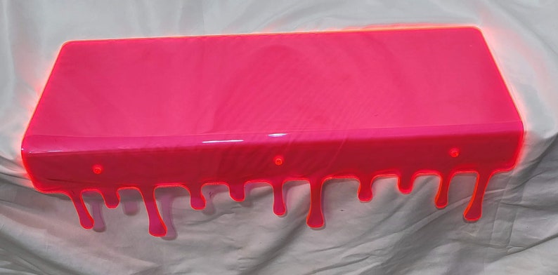 22 Groovy Neon Drip Shelf, Decorative Wall Shelf 22L x 8D x 6.25H Hand Crafted in USA available in 4 sizes Color options available image 2