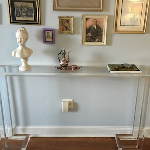 Acrylic Console Table "Open Frame" style  42" x 14" x 30"H  Made to order, Custom sizing never a problem, Hand crafted in the U.S.A.