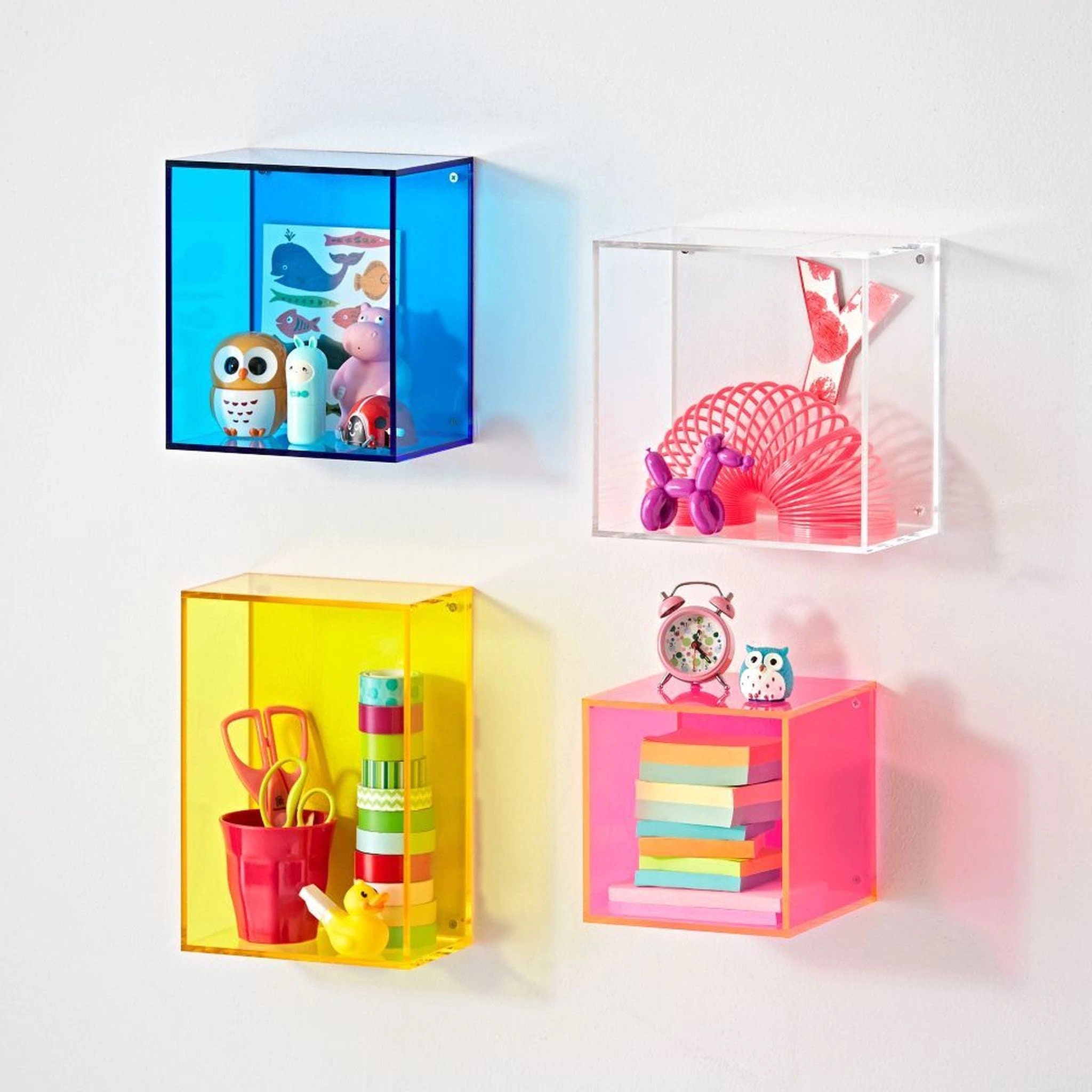 Bright Color Lucite Wall Hanging Cubes Color Options Etsy